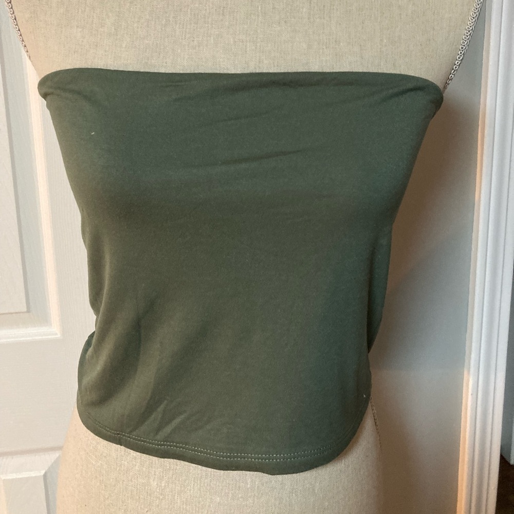 Green Bandeau Top
